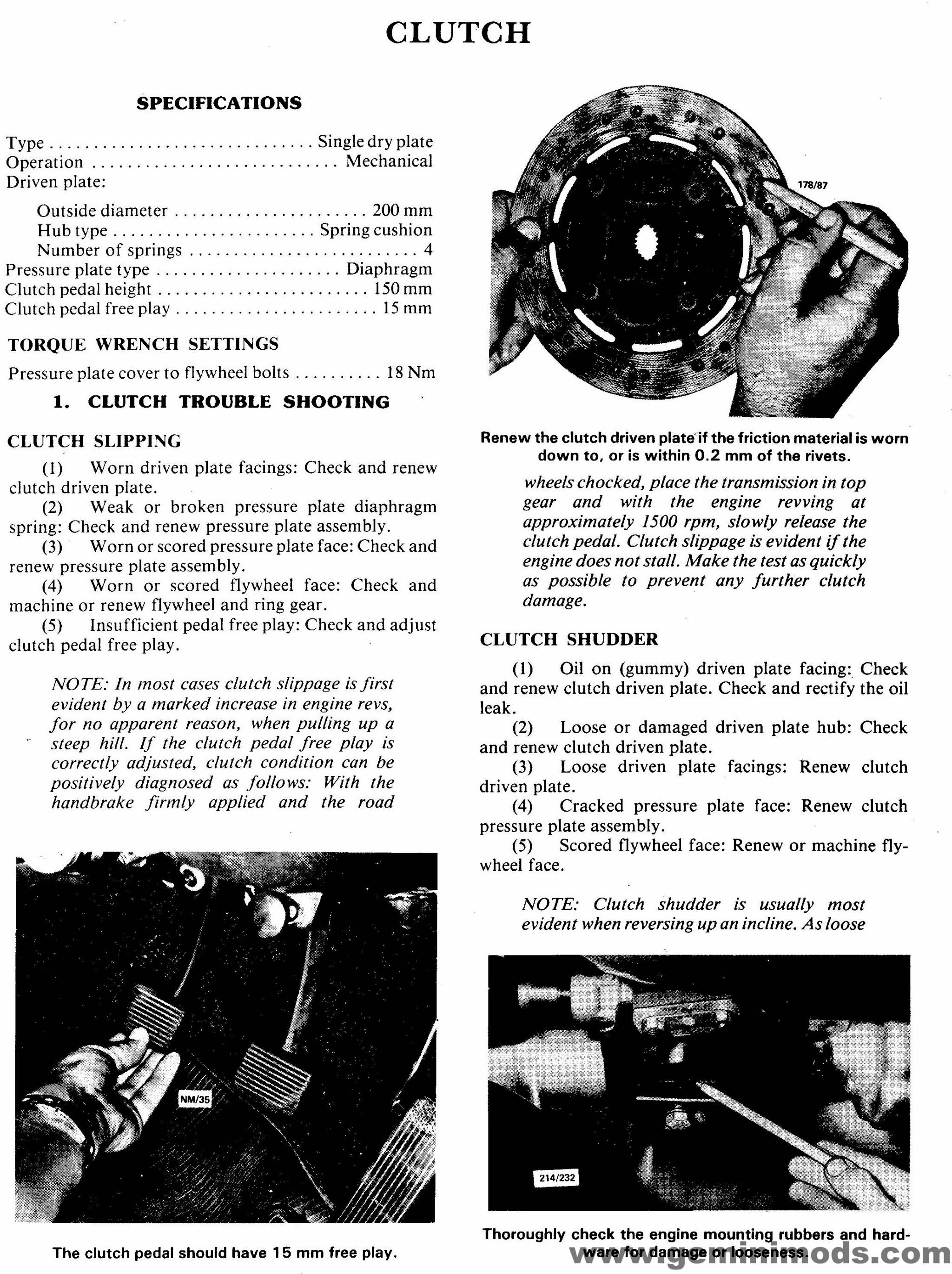 Clutch Specifications Holden Gemini Mods & Resources